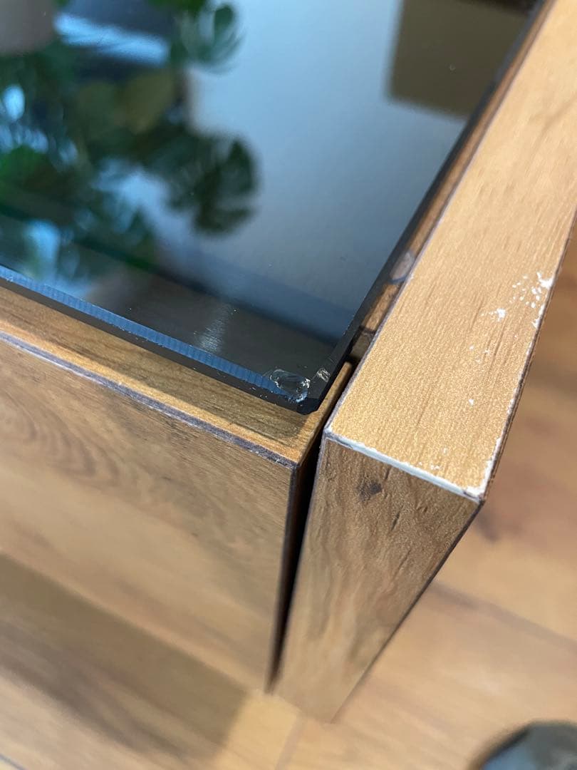 【大阪市浪速区　引取限定】領収書可♪国産木製ローテーブル ガラストップ 引出付