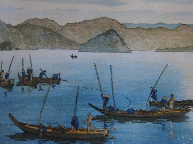 チャールズ・バートレット、【牛臥】、希少な額装用画集より、美品