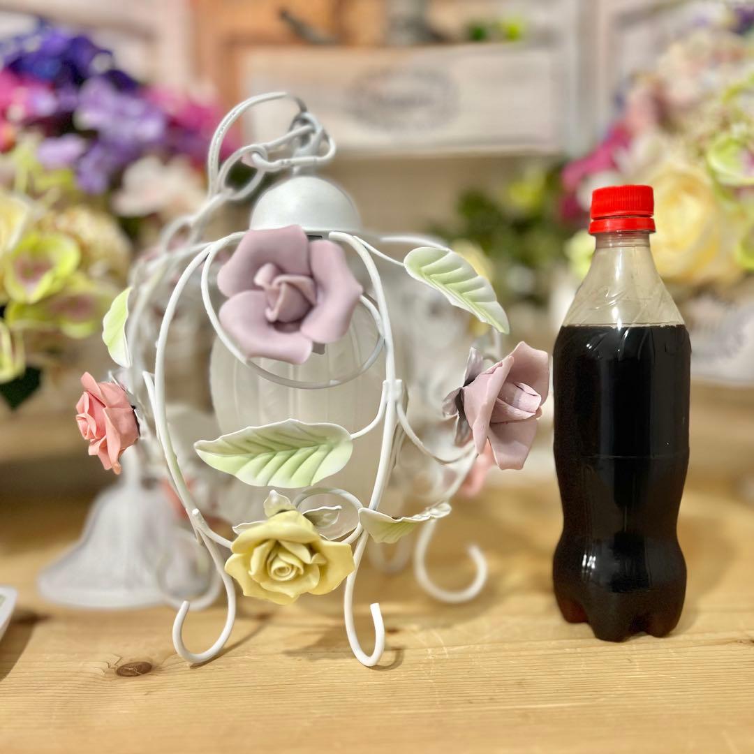 ホワイトアイアンペンダントライト/花の装飾/調光調色電球付き