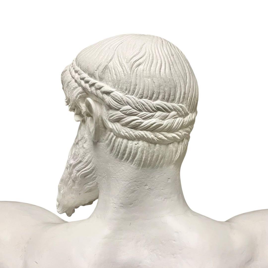 【希少】ポセイドン 石膏像 石像 胸像 デッサン 特大 彫刻 置物 オブジェ