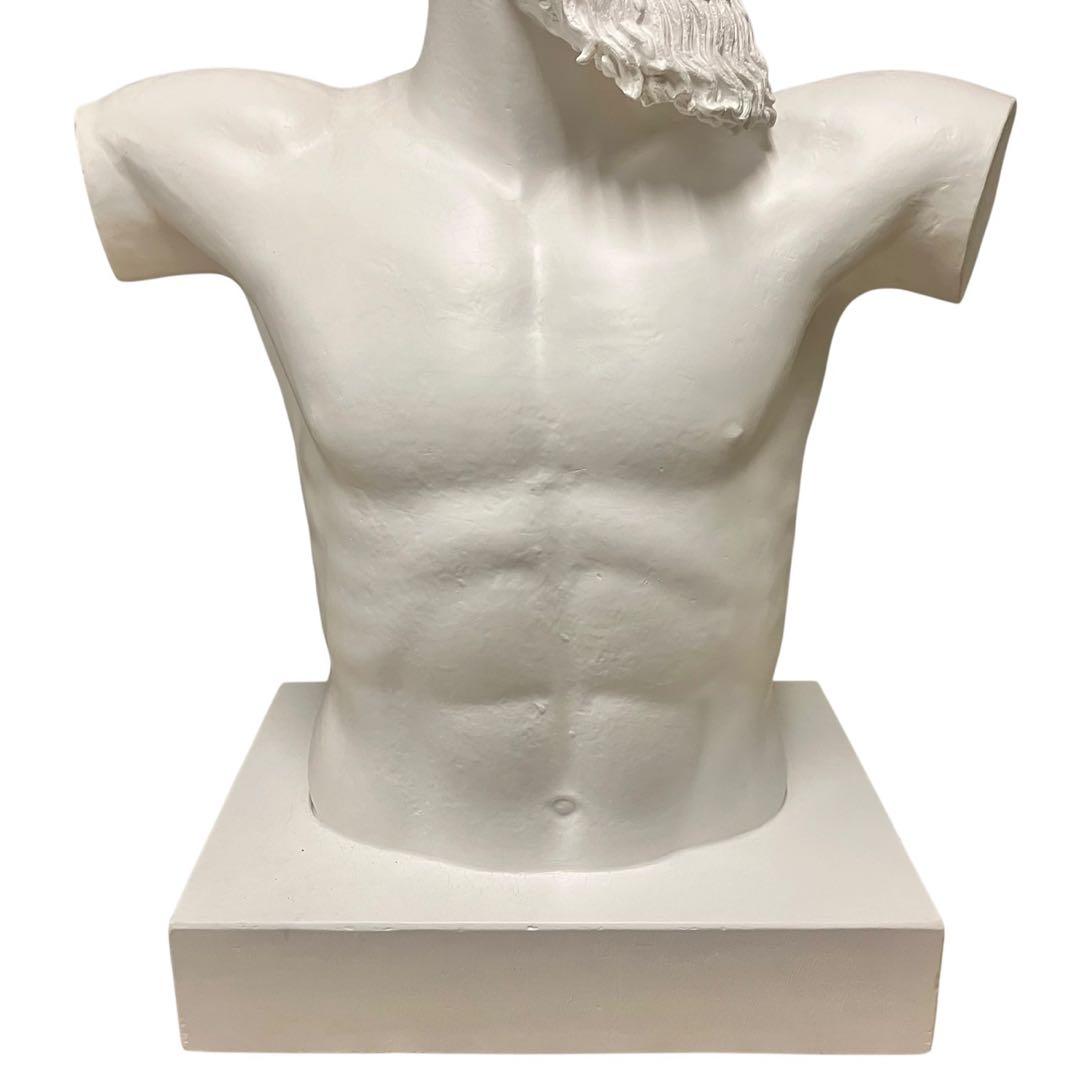 【希少】ポセイドン 石膏像 石像 胸像 デッサン 特大 彫刻 置物 オブジェ
