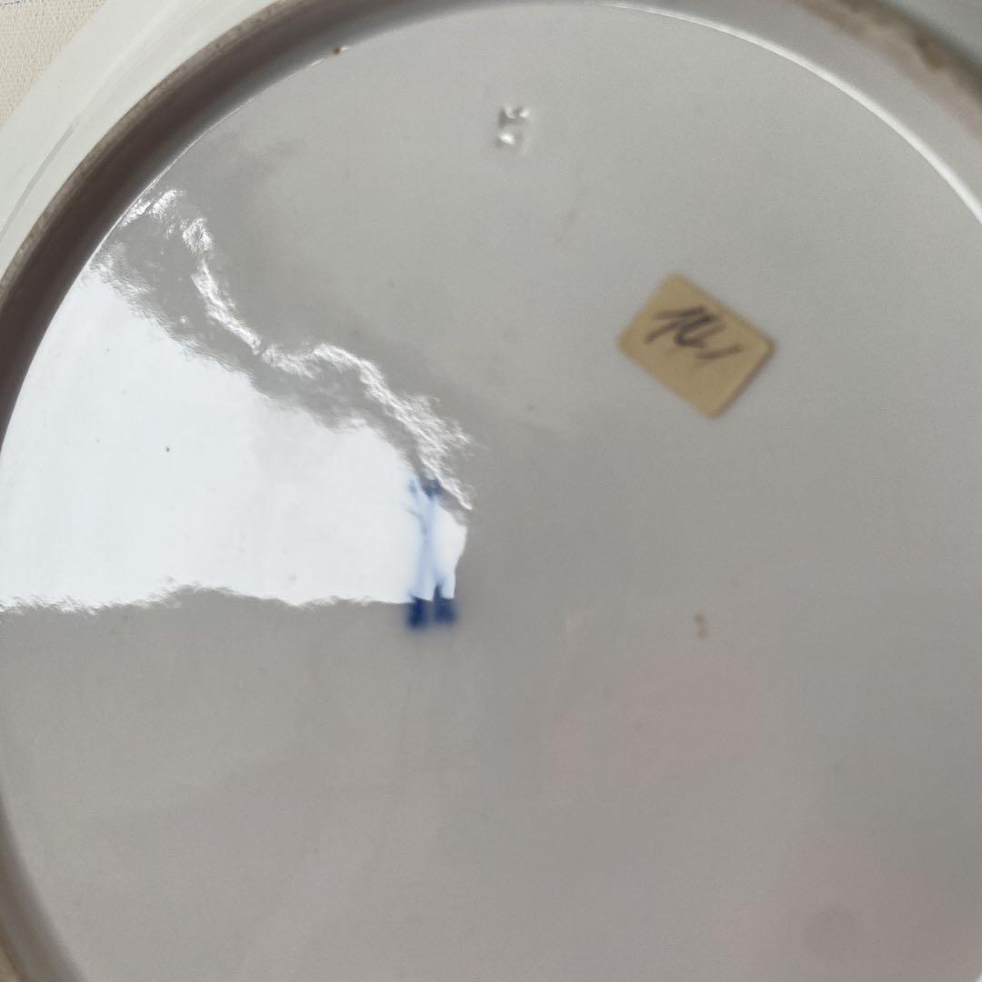 マイセン　レア　一級品　朱金ブルーオニオン　大皿25cm アンティーク