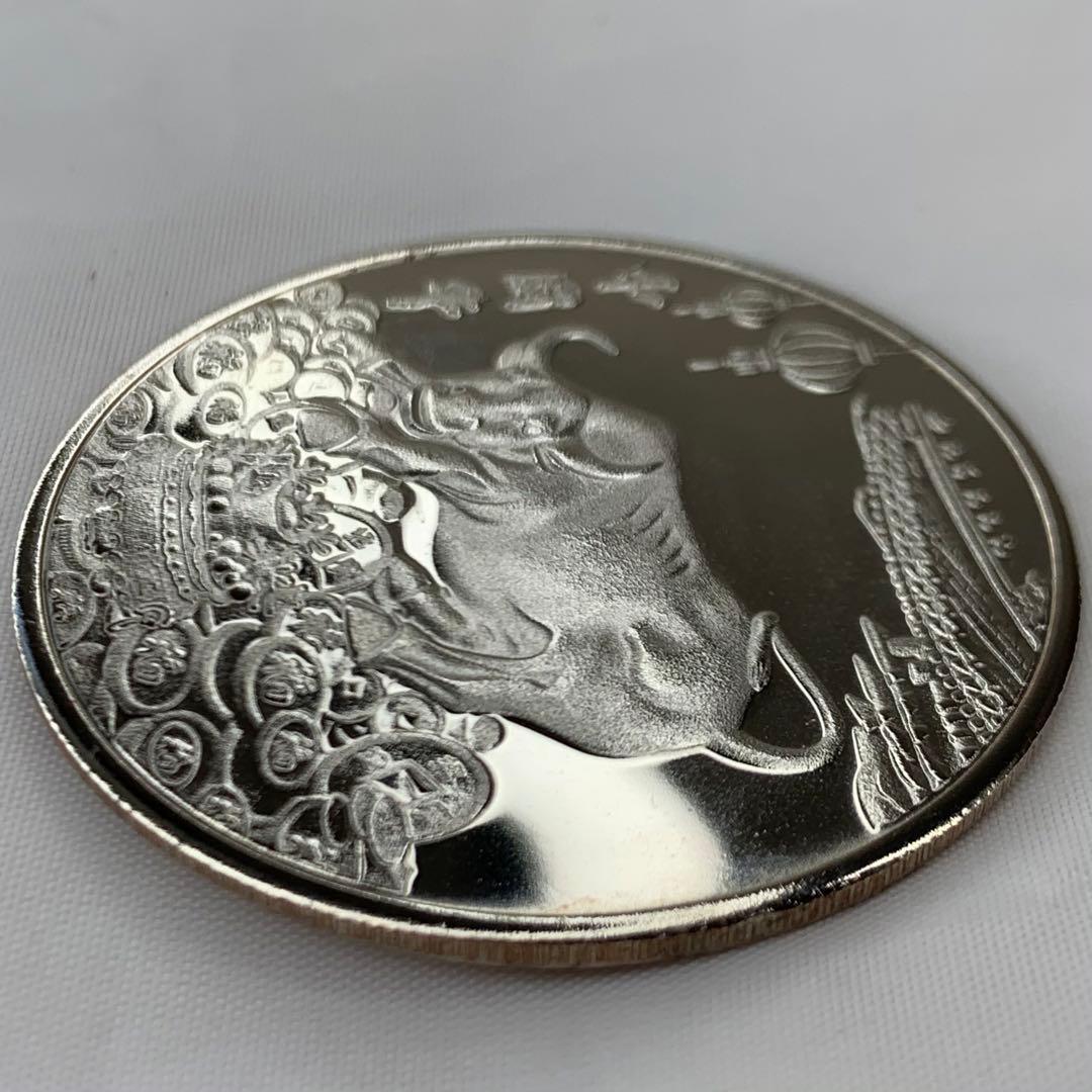 遺品整理 コレクションコイン銀 古銭 未鑑定品 40*1.5mm14.1㌘H15