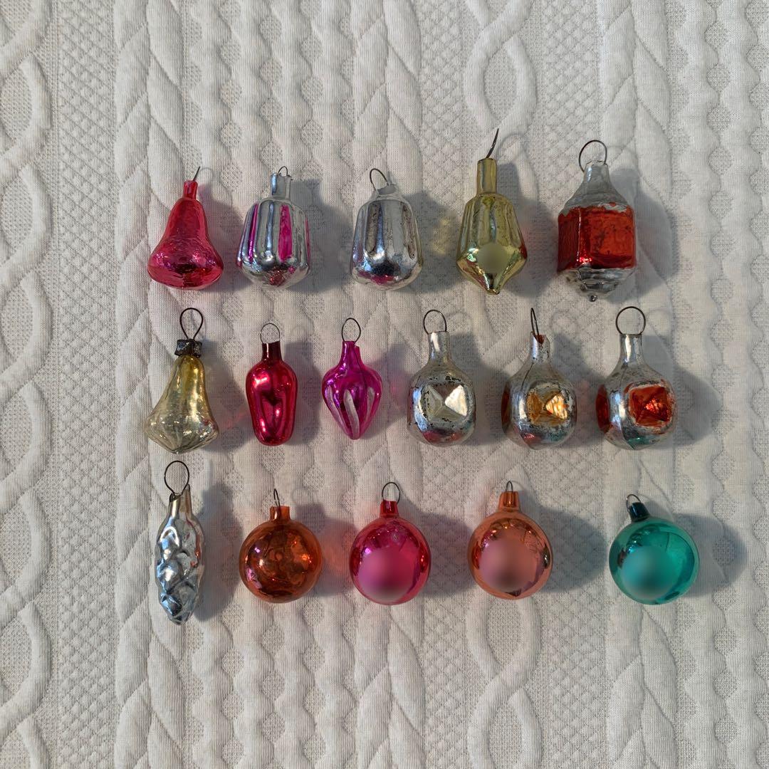《値下げ》ソビエト ミニガラスオーナメントセット 16個 ヴィンテージ