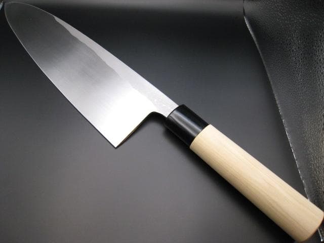 [新品未使用] 鮭切り 300mm 白紙3号 黒打ち仕上げ 朴木 丸形