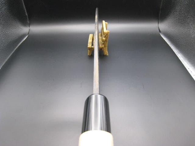 [新品未使用] 鮭切り 300mm 白紙3号 黒打ち仕上げ 朴木 丸形