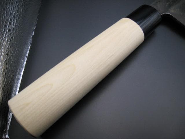 [新品未使用] 鮭切り 300mm 白紙3号 黒打ち仕上げ 朴木 丸形