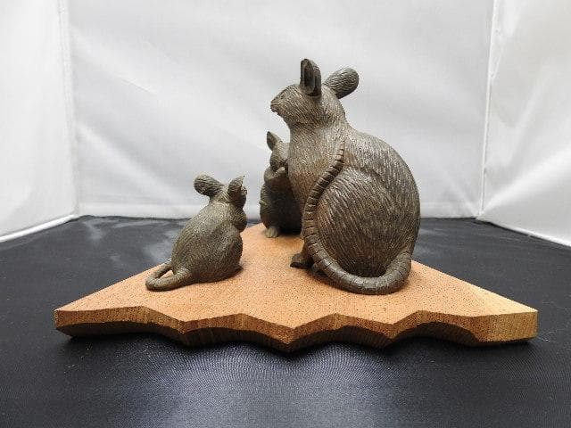 木彫寿子　川口白水作　共箱有　M1075