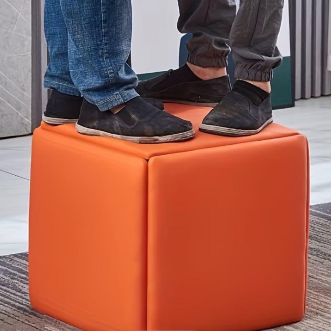 八6628【新品未使用】 5in1 スツールチェア　オレンジ