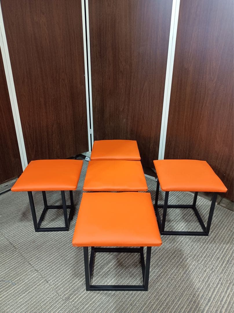 八6628【新品未使用】 5in1 スツールチェア　オレンジ