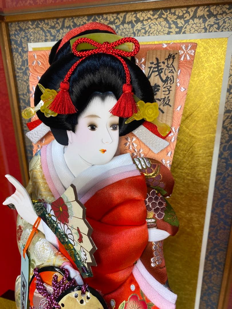 東京久月　羽子板オルゴール付ケース１３号・間口約３１×奥行約２４×高さ約５２㎝