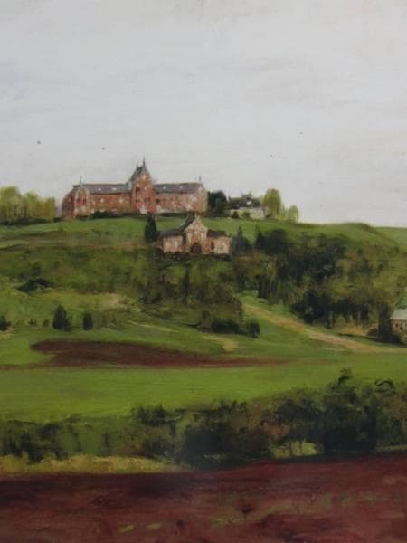 刑部人、【トラピストの丘】、希少な大判額装用画集より、美品、日本人画家