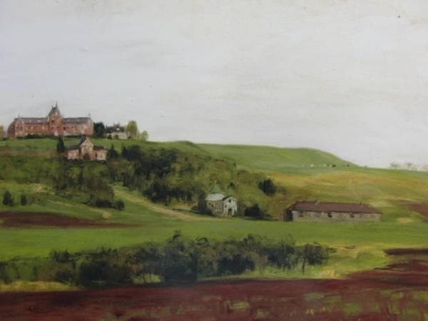 刑部人、【トラピストの丘】、希少な大判額装用画集より、美品、日本人画家