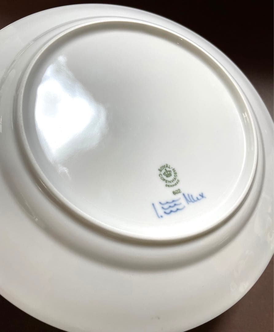 c*1様 ロイヤルコペンハーゲンブルーフルーテッドプレインプレートペア22cB未