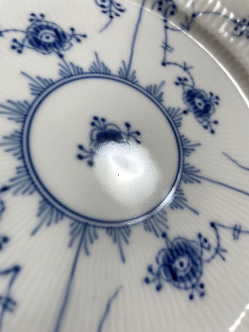 c*1様 ロイヤルコペンハーゲンブルーフルーテッドプレインプレートペア22cB未