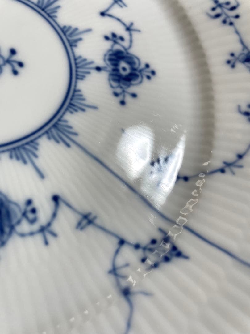 c*1様 ロイヤルコペンハーゲンブルーフルーテッドプレインプレートペア22cB未