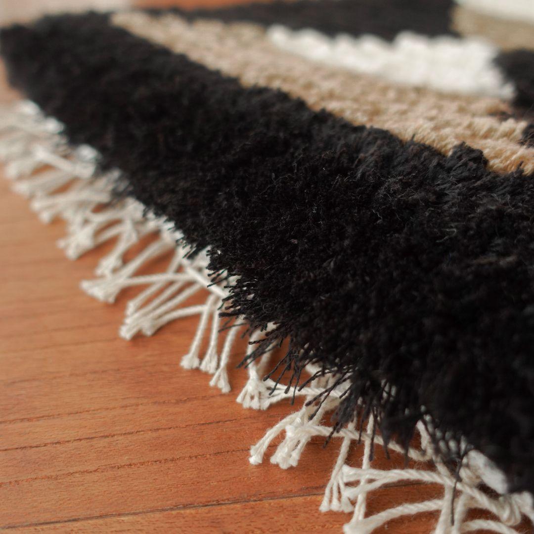 【一点物】【手染め糸】ノッティング織 椅子敷き 007