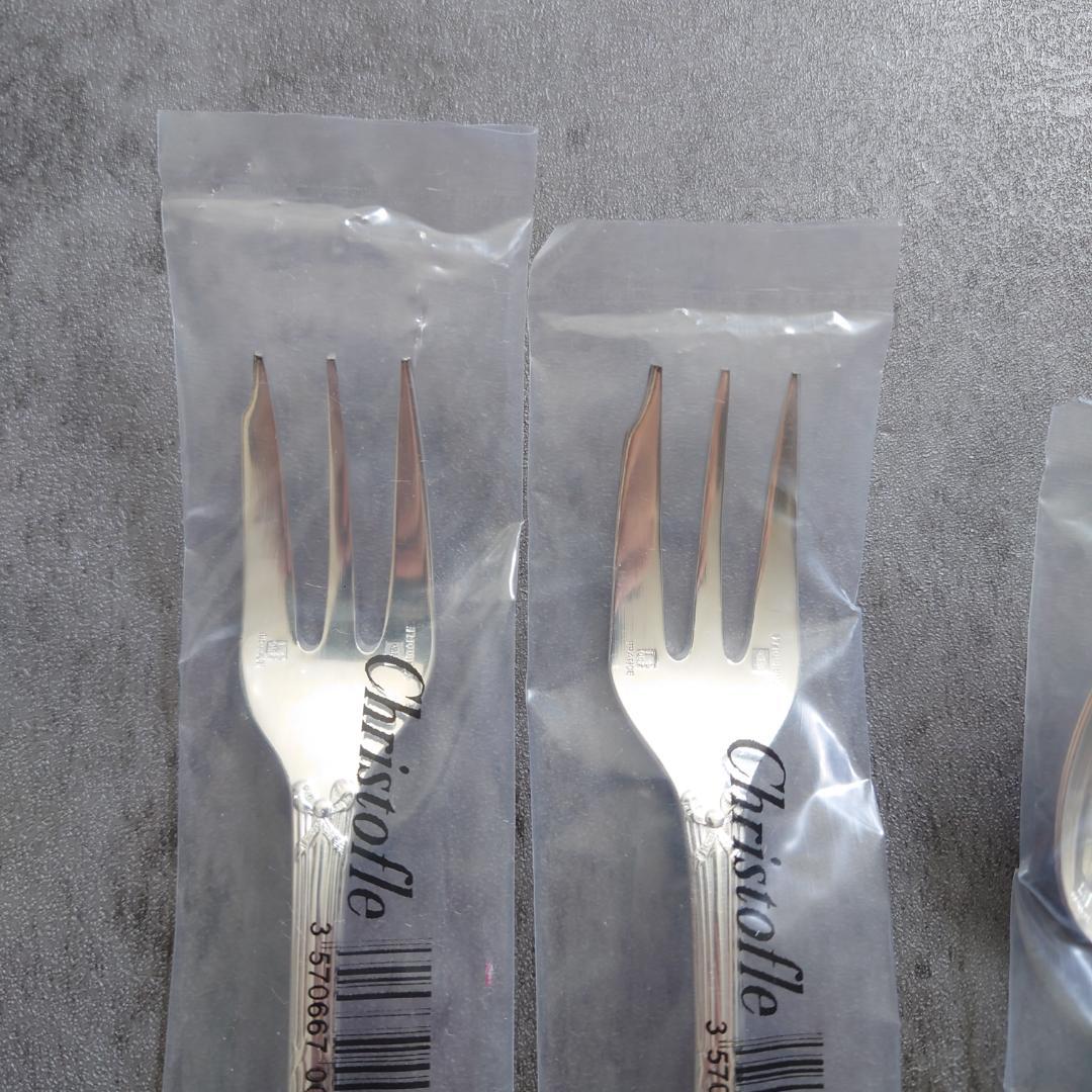 クリストフル リュバン ケーキフォーク コーヒースプーン 未開封 4点 紙箱入り