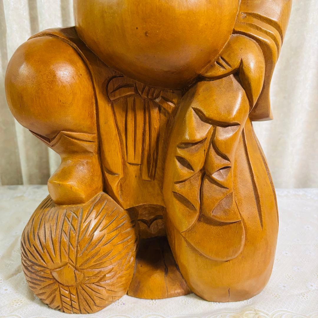 特大⭐️大黒天 木彫り像 七福神 木彫刻 縁起物 商売繁盛 古美術 骨董品 招福