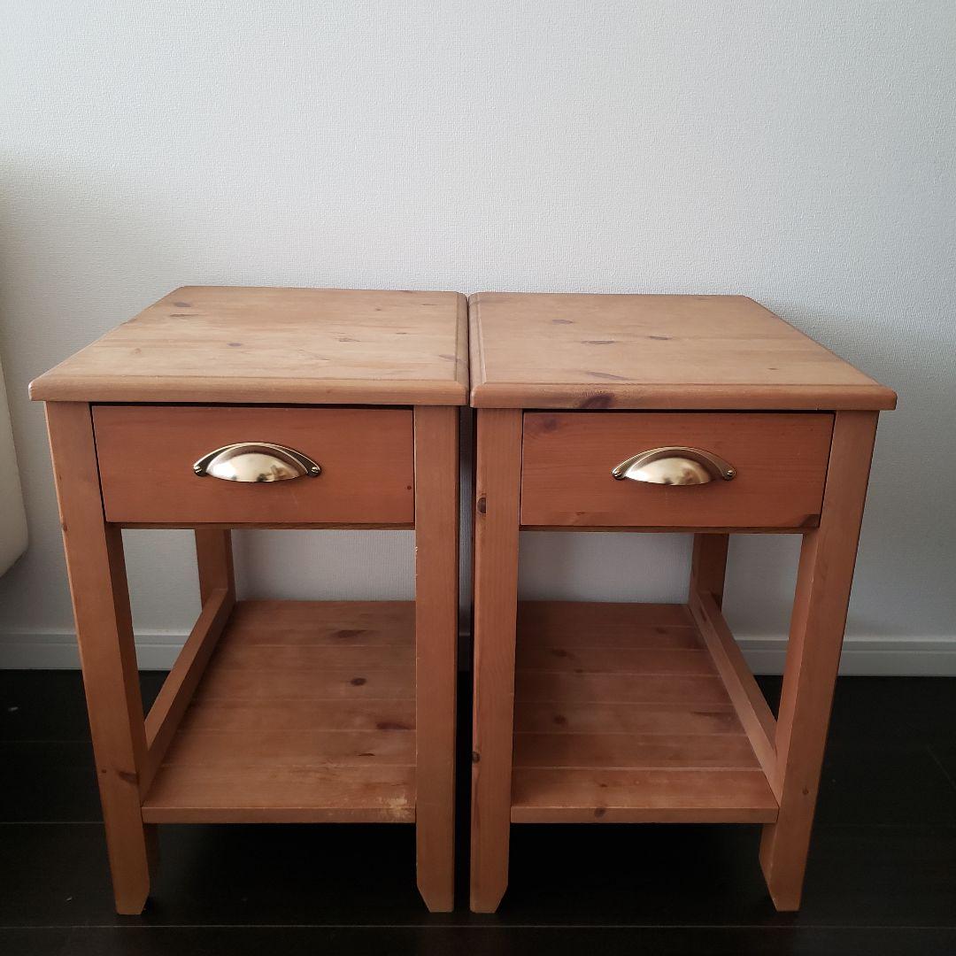 【期間限定】ナチュラルウッド サイドテーブル 2個セット