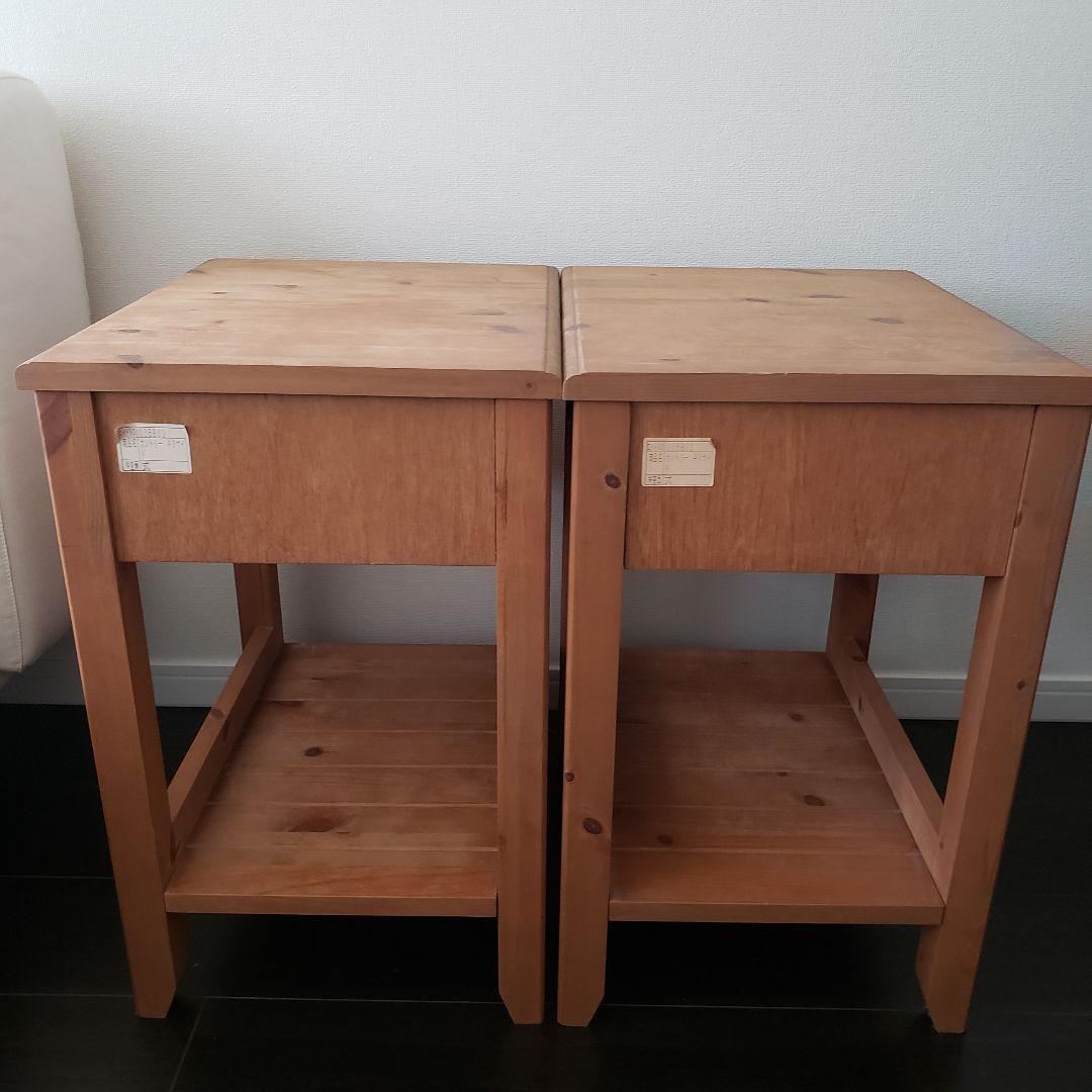 【期間限定】ナチュラルウッド サイドテーブル 2個セット