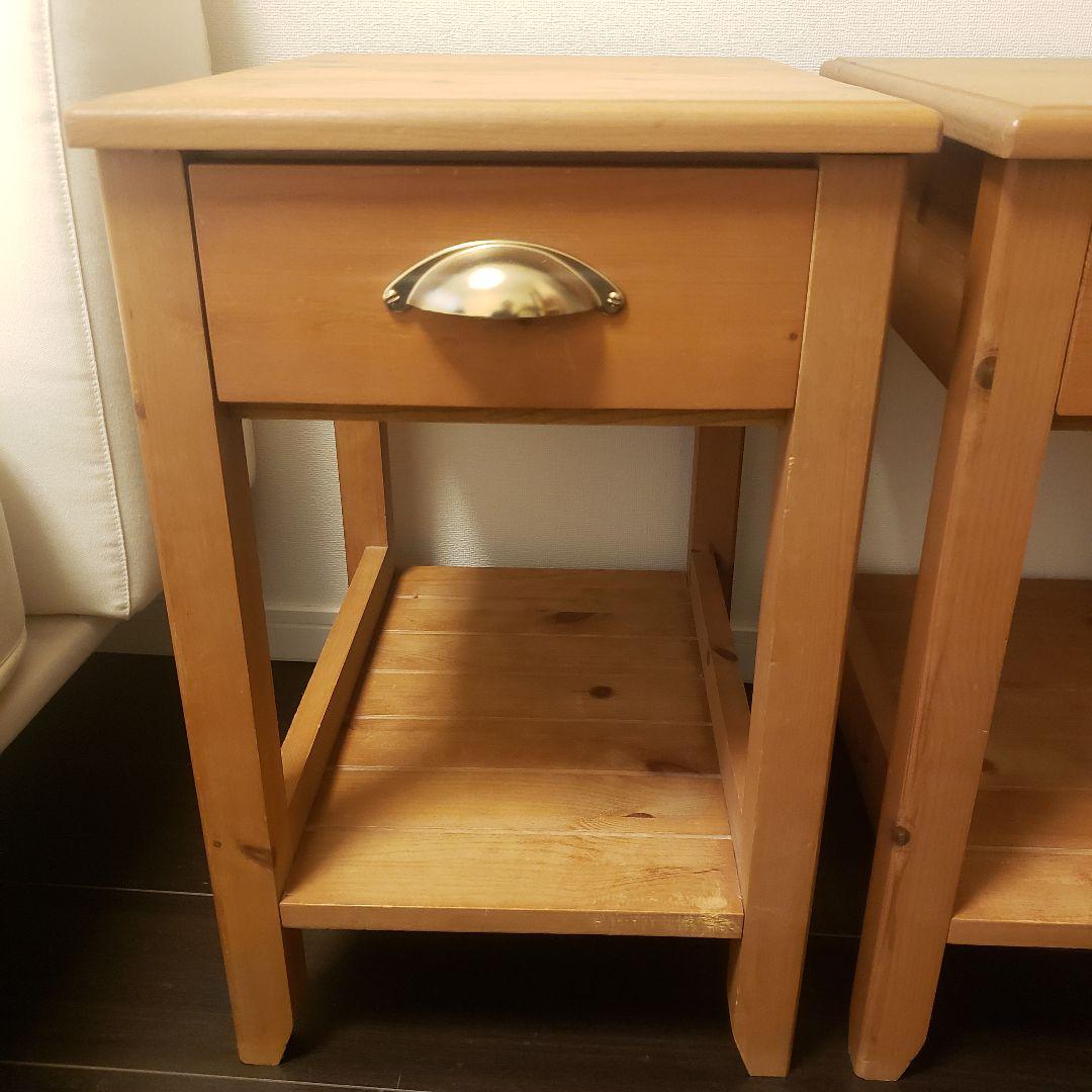 【期間限定】ナチュラルウッド サイドテーブル 2個セット