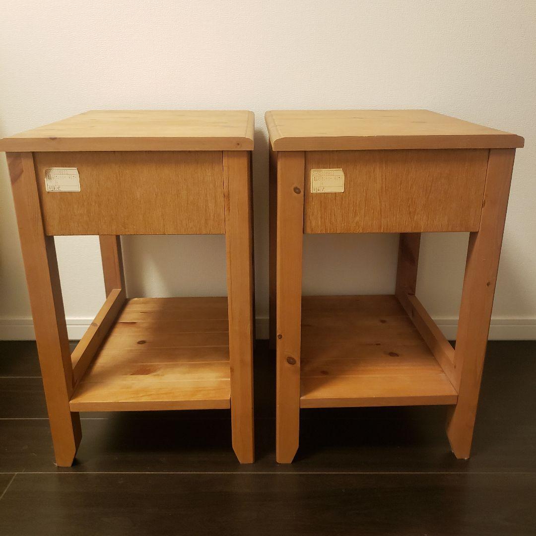 【期間限定】ナチュラルウッド サイドテーブル 2個セット