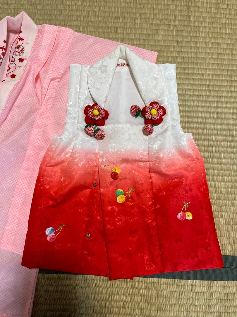 753 3歳着物　クリーニング済み　鮮やかな水色