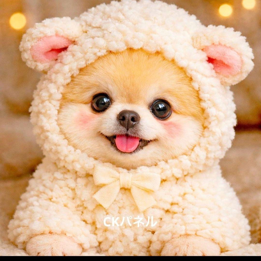 激レアいろんなポメラニアンパネル生地　ハンドメイド
