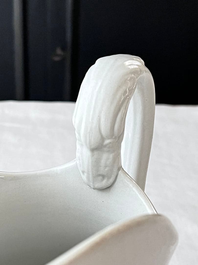 【美品】フランスアンティーク Badonviller窯 ホワイトピシェ 3543