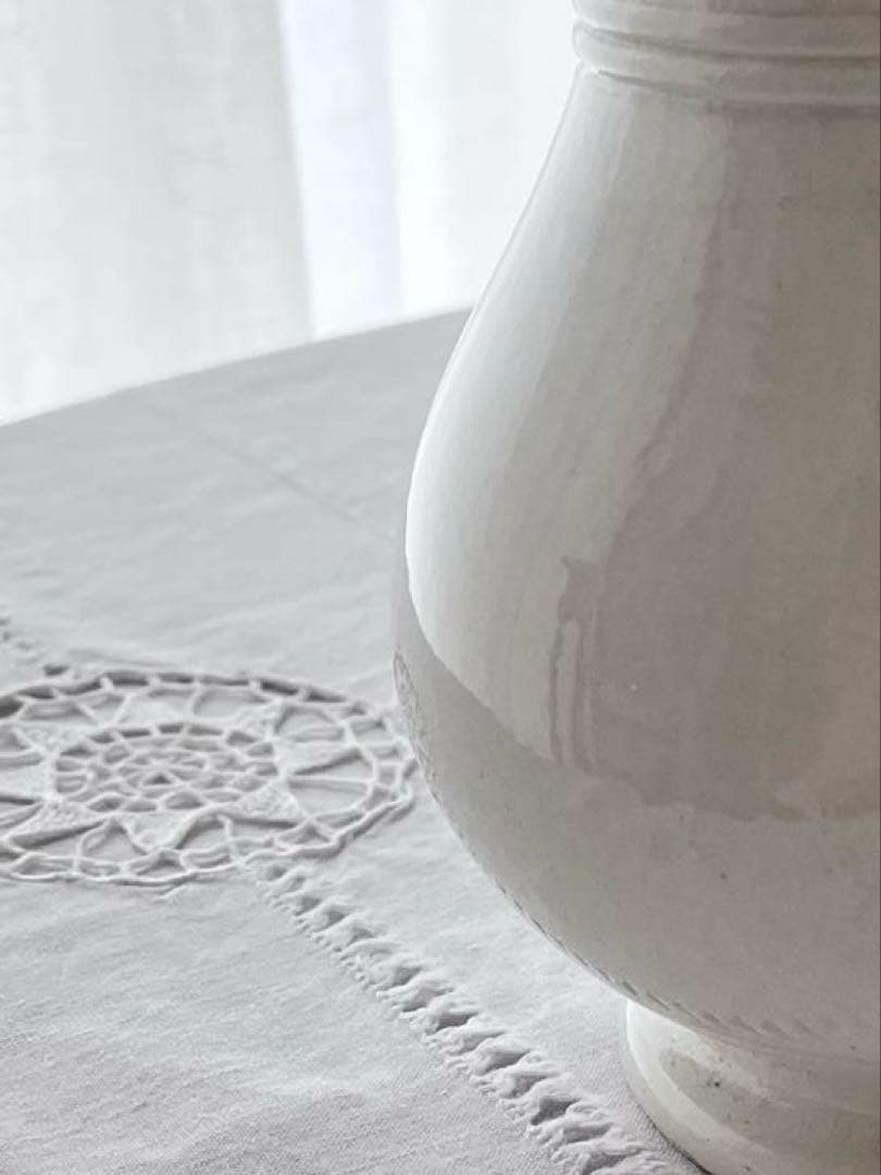 【美品】フランスアンティーク Badonviller窯 ホワイトピシェ 3543