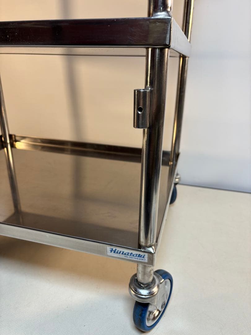 ヒラタニ 回診車 ステンレスワゴン 2段 両開引出し2杯 自在キャスター