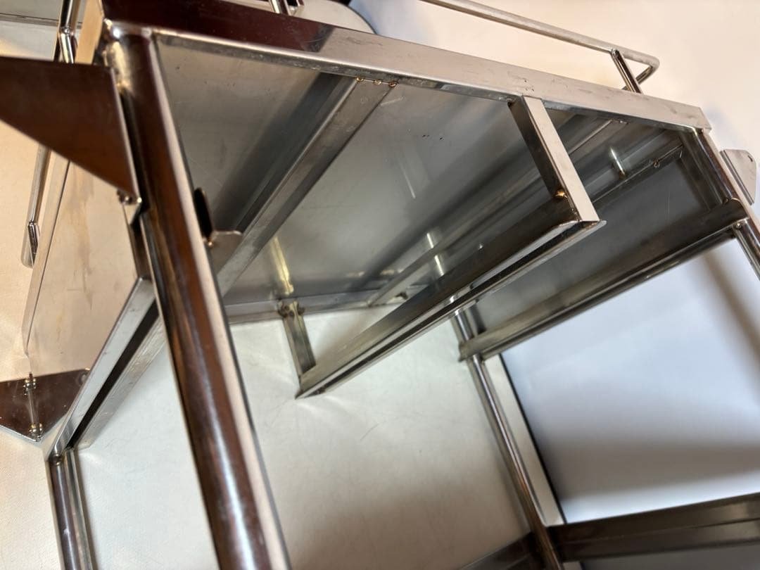 ヒラタニ 回診車 ステンレスワゴン 2段 両開引出し2杯 自在キャスター