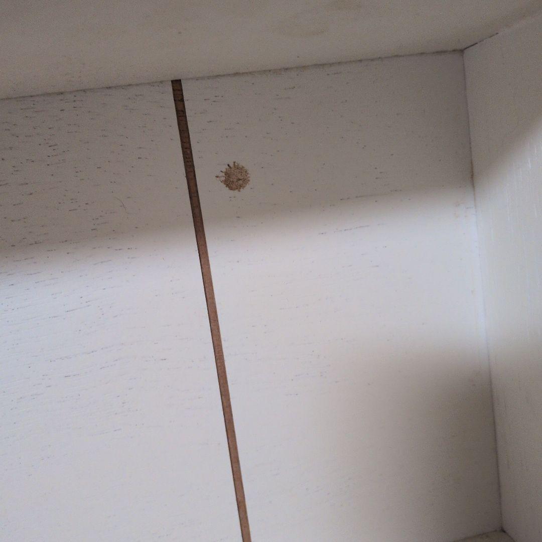 旧 imane ホワイトカップボード 木製 壁掛けシェルフ