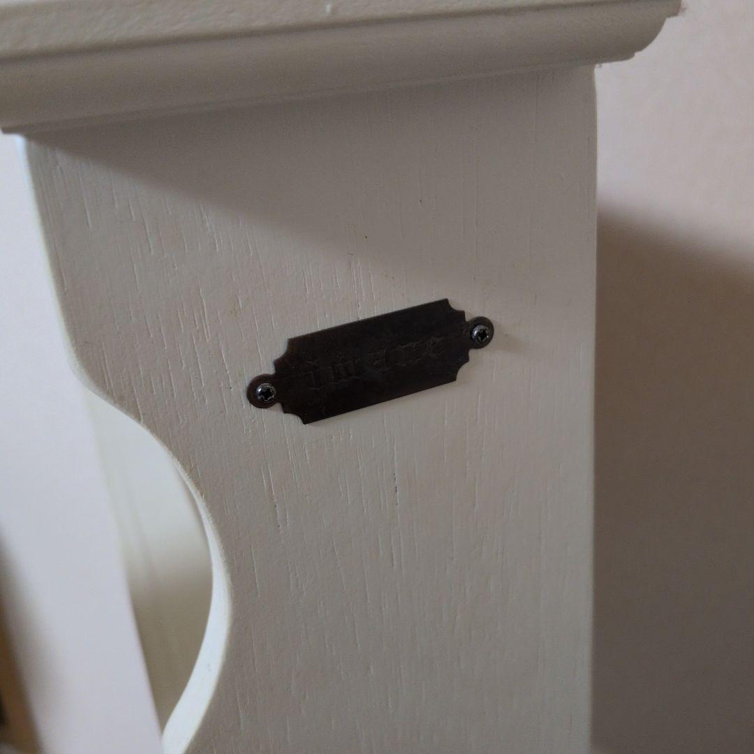 旧 imane ホワイトカップボード 木製 壁掛けシェルフ