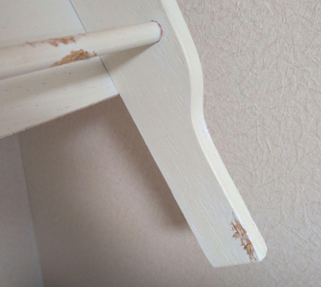 旧 imane ホワイトカップボード 木製 壁掛けシェルフ