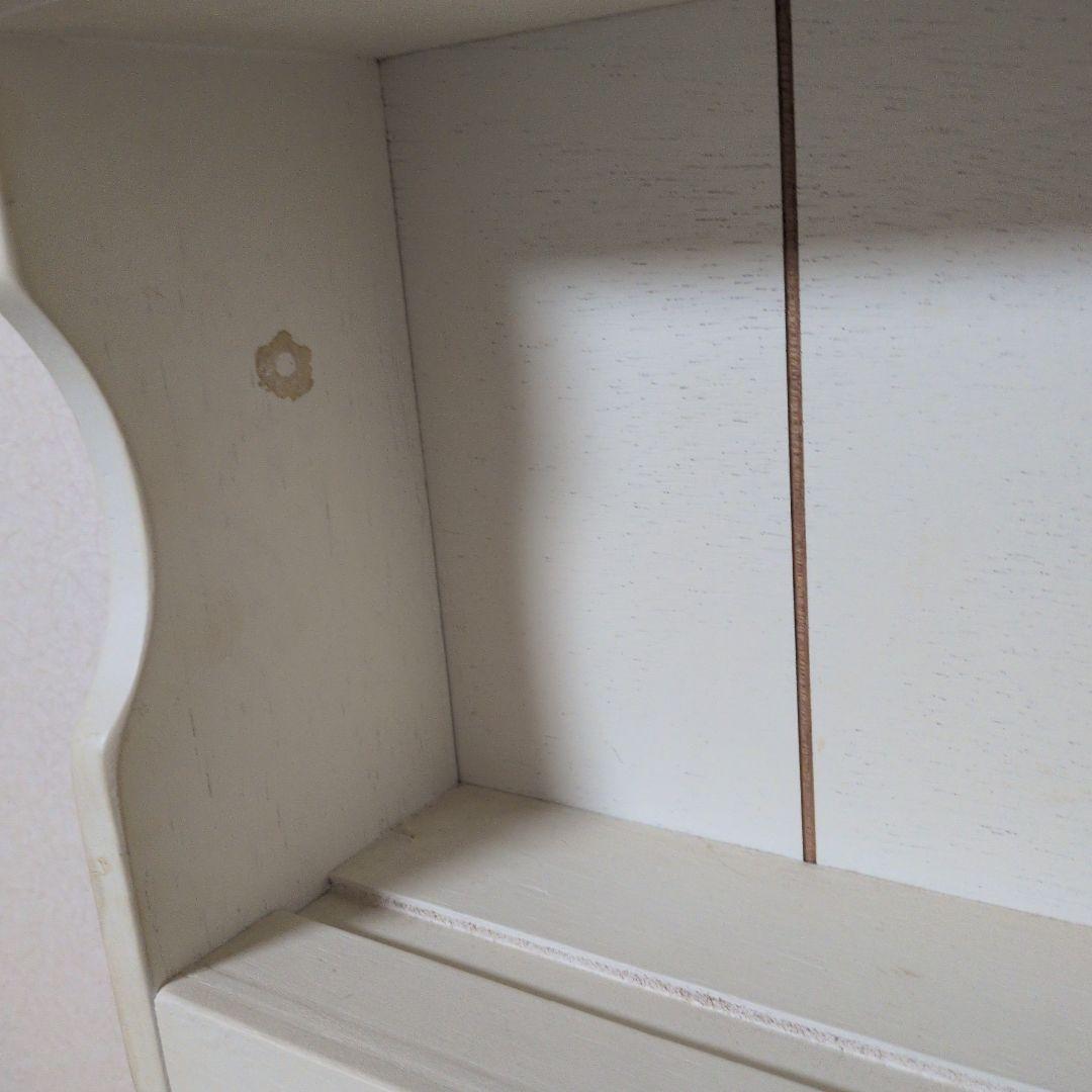 旧 imane ホワイトカップボード 木製 壁掛けシェルフ