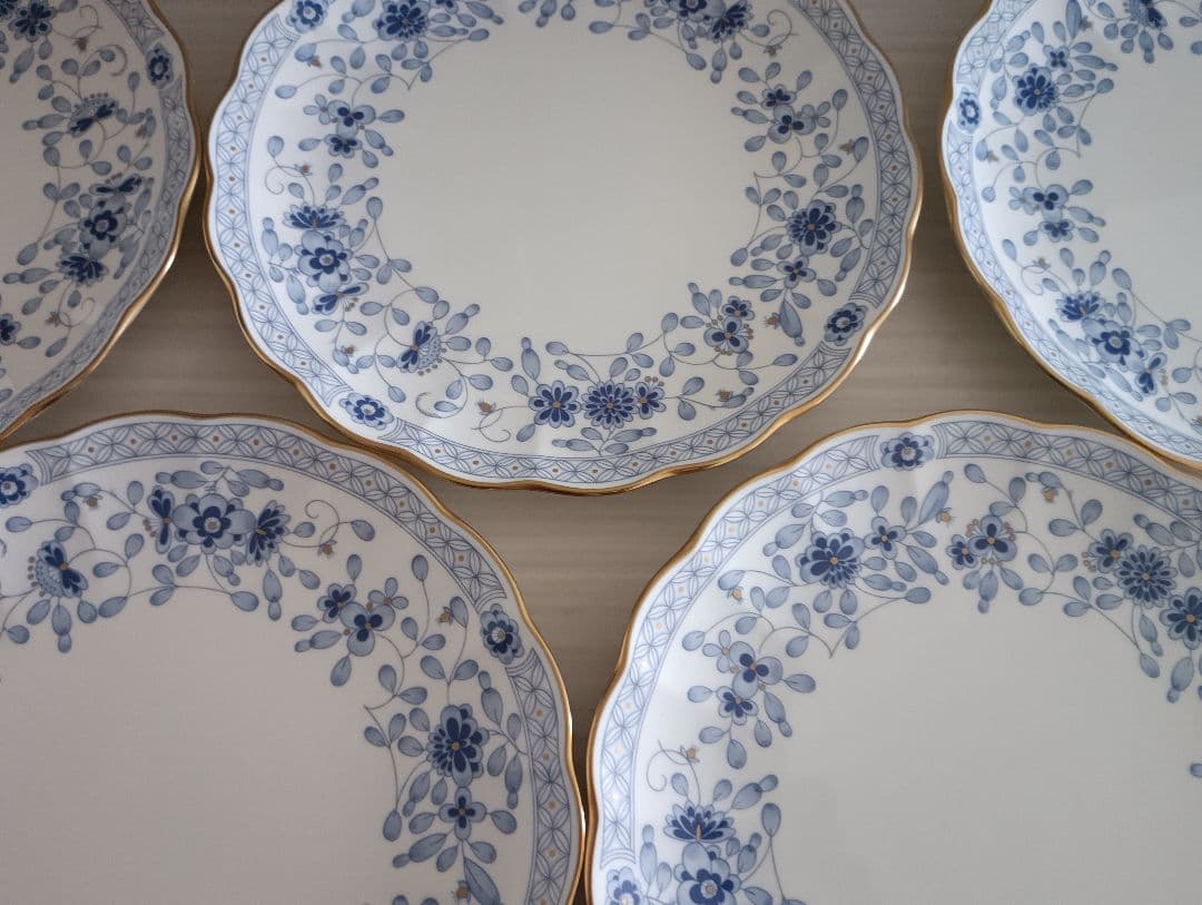 NARUMI ミラノ青い花柄大 皿 5枚セット23cm - メルカリ