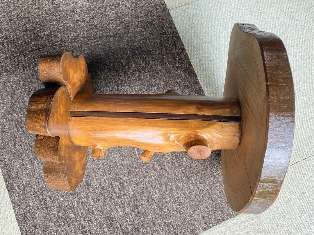 木製 自然形状 テーブル 観葉植物スタンド スツール