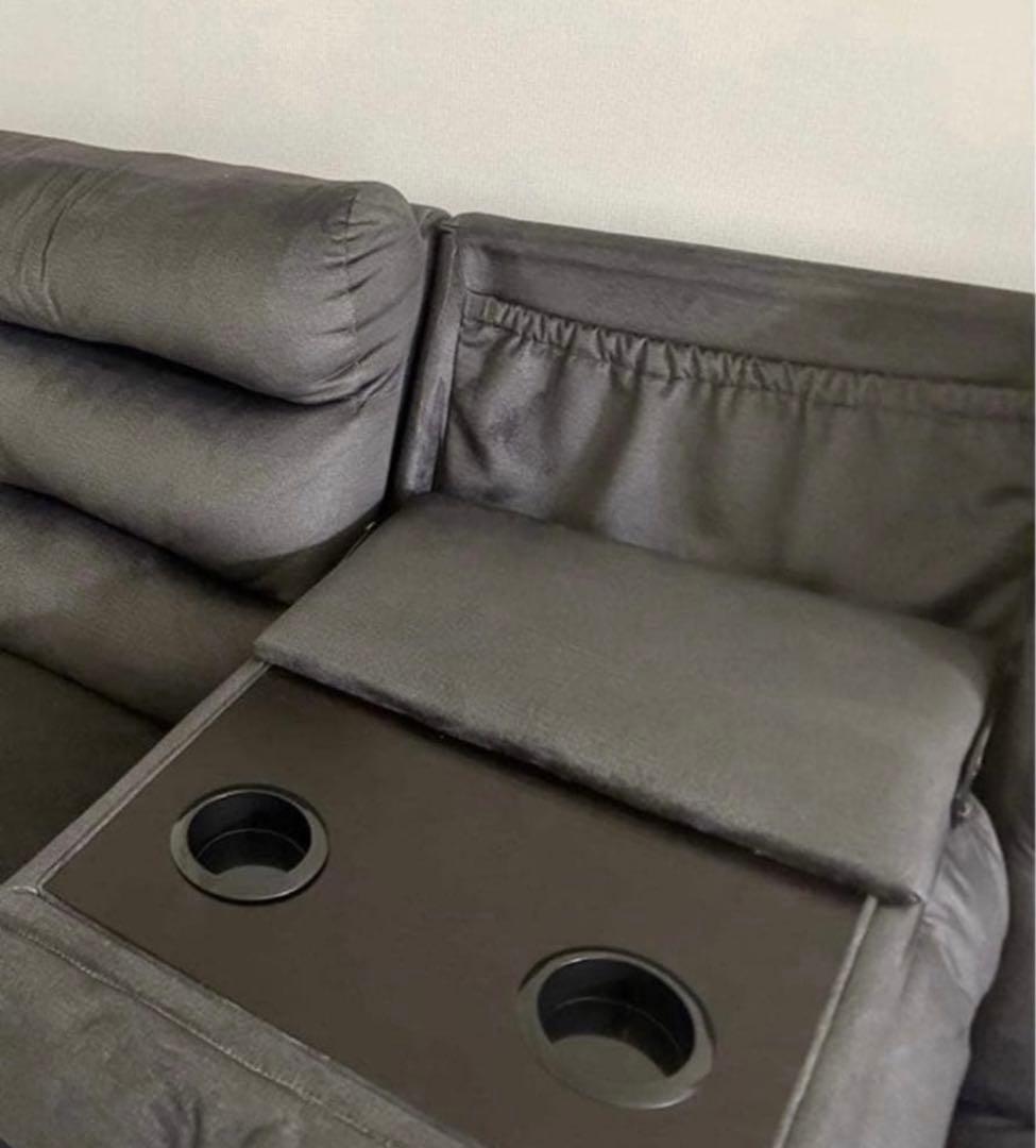 2024購入　高級感あるおしゃれなテーブル付き　自動足置き　大きめソファー