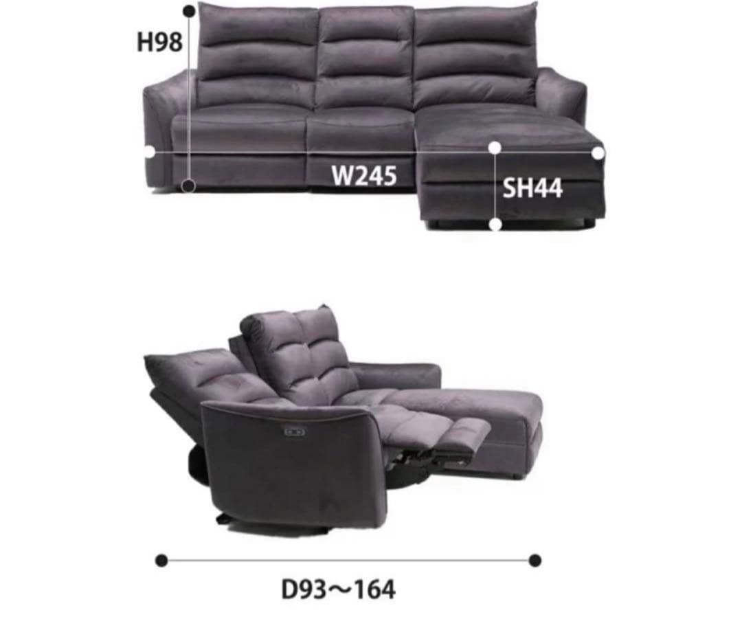 2024購入　高級感あるおしゃれなテーブル付き　自動足置き　大きめソファー