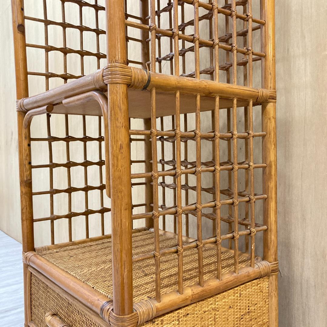 ヴィンテージ アーチ ラタン チェスト 棚 ラック 飾り棚 昭和レトロ