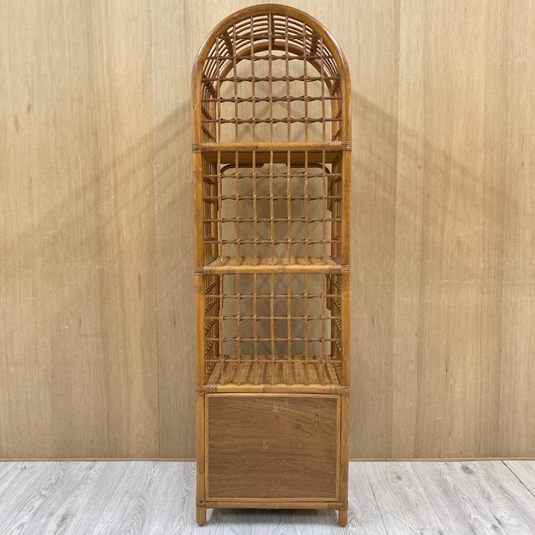 ヴィンテージ アーチ ラタン チェスト 棚 ラック 飾り棚 昭和レトロ