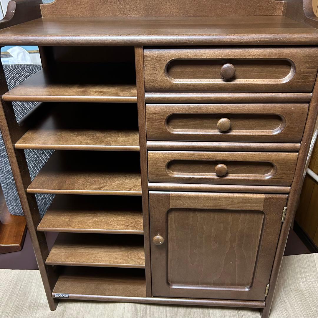 カリモク　キャビネット　電話台　スリッパ置き　チェスト　書類棚　カリモク家具