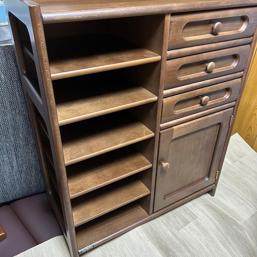 カリモク　キャビネット　電話台　スリッパ置き　チェスト　書類棚　カリモク家具