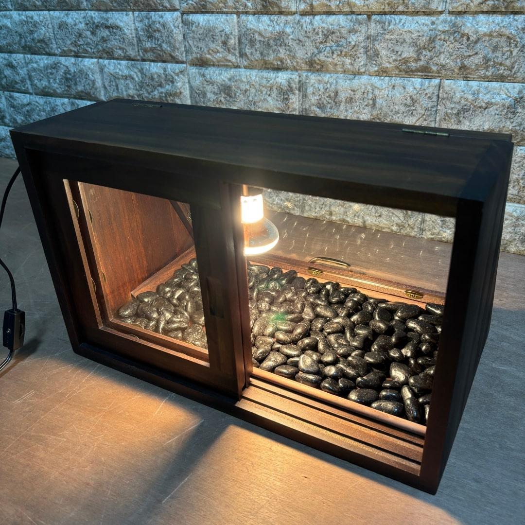 木製ホットショーケース 焼き芋保温ディスプレイケース【ダークブラウン】
