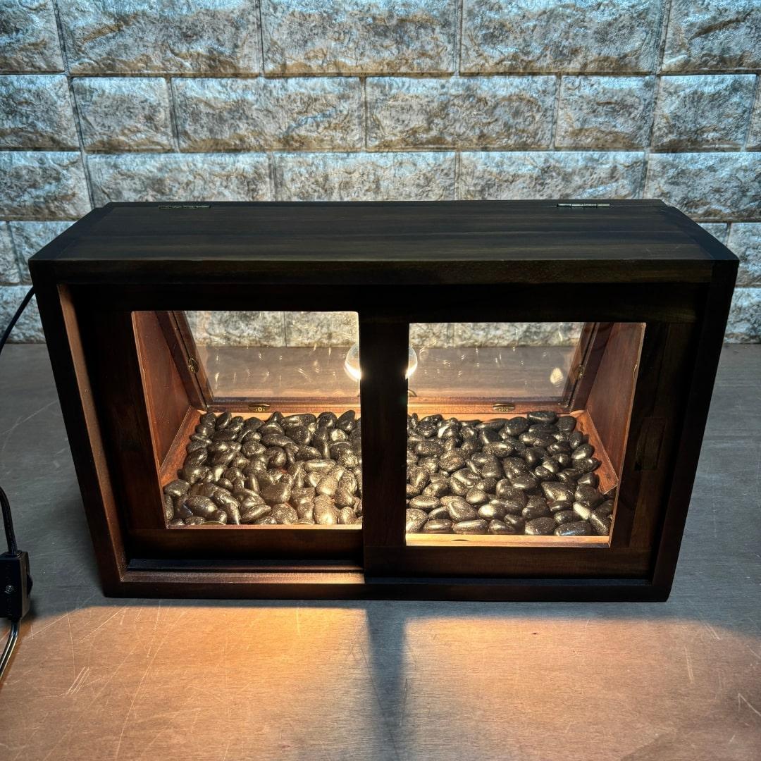 木製ホットショーケース 焼き芋保温ディスプレイケース【ダークブラウン】