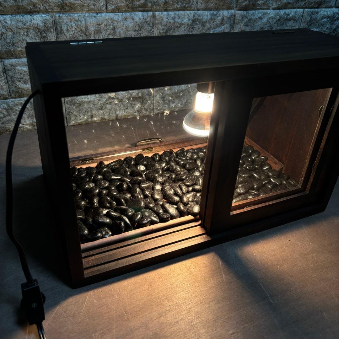 木製ホットショーケース 焼き芋保温ディスプレイケース【ダークブラウン】