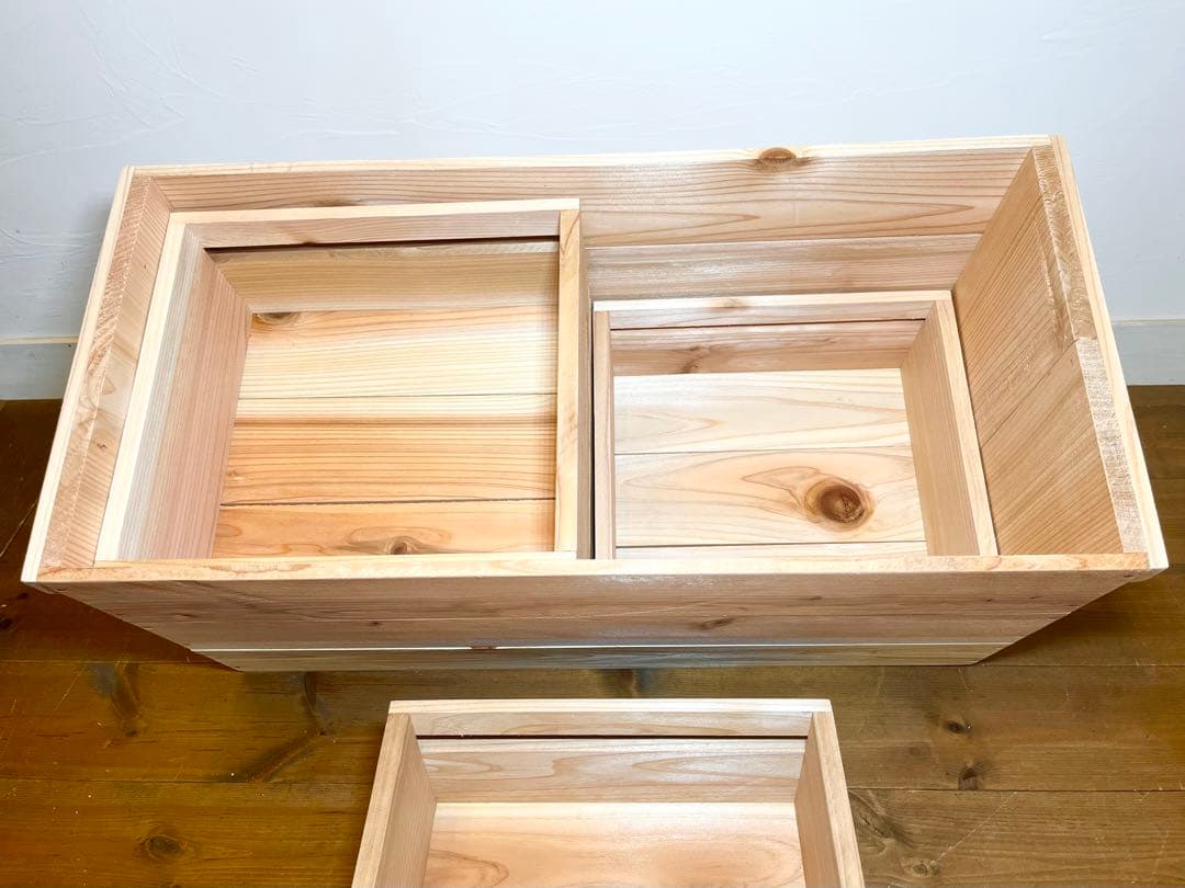 りんご箱 2箱 & 収納小箱 8箱 セット販売 / 木箱 ストレージ 引出し