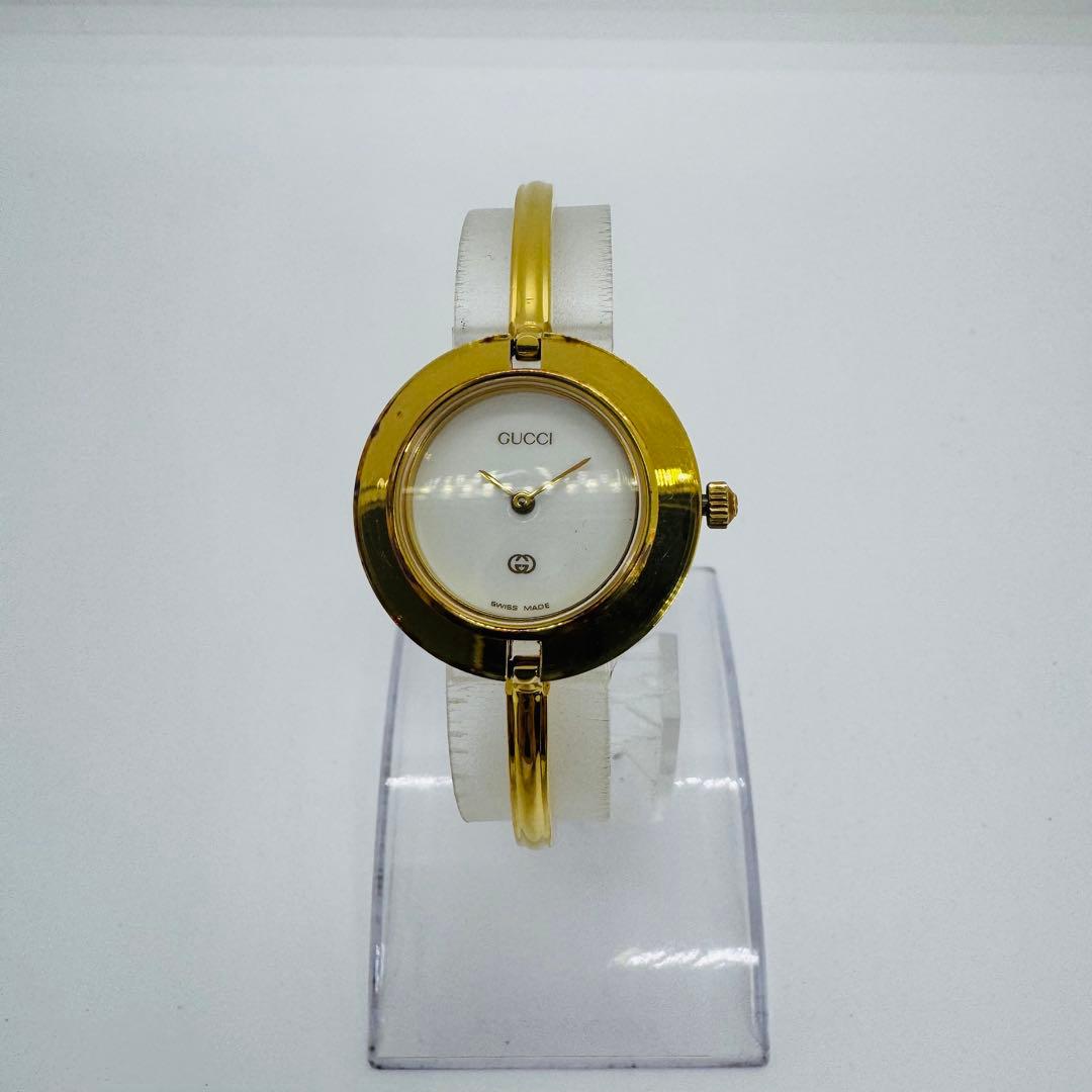 ✨GUCCI✨グッチ✨チェンジベゼル✨ホワイト文字盤✨ゴールド✨腕時計✨